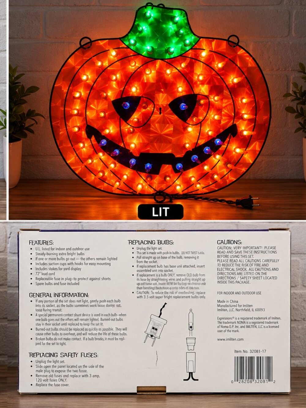 Light Up Pumpkin Hanging Decoration 70 Lights